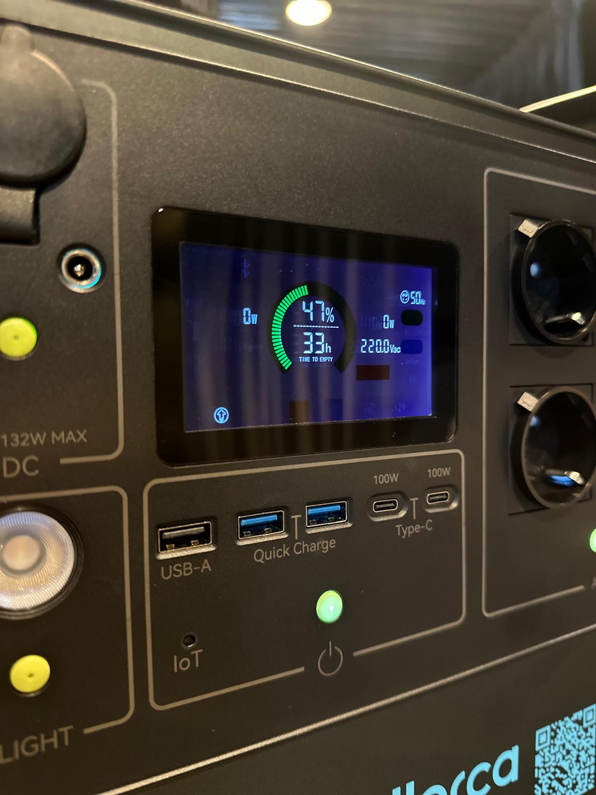 Prototype display showing remaining battery