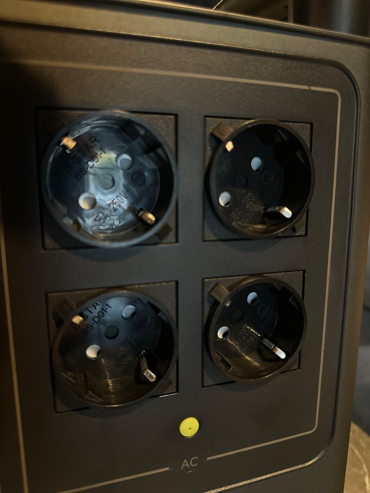 Schuko sockets on prototype unit